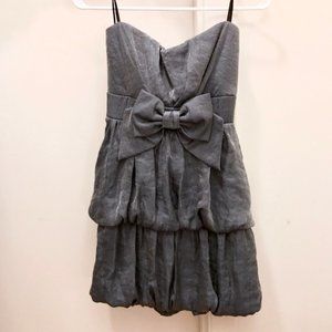 Strapless Prom Dress with Bow Detail